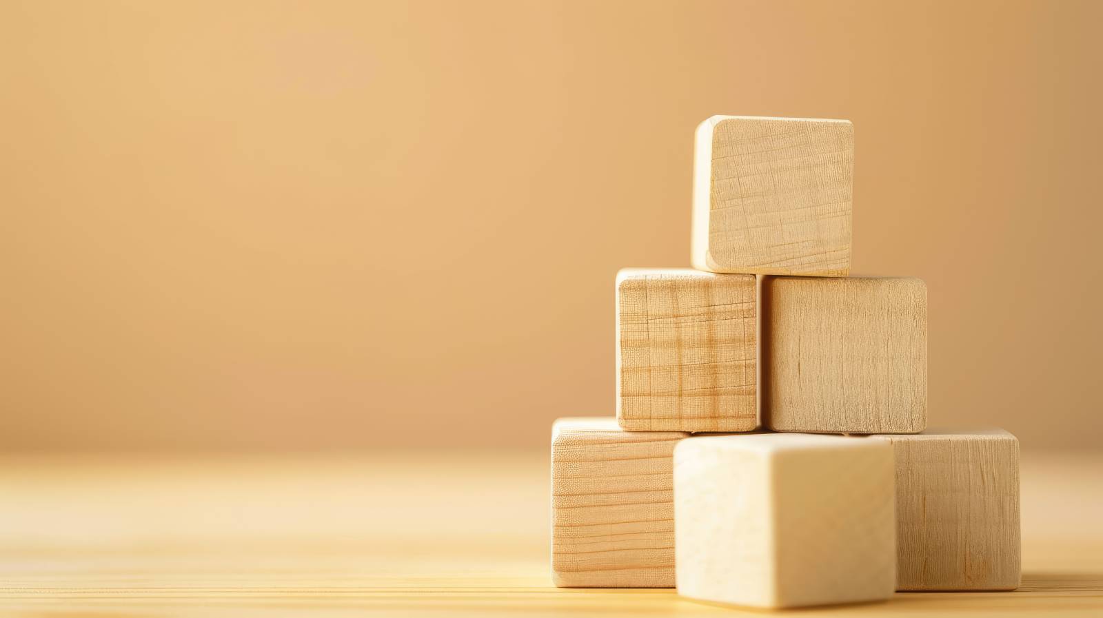 Wooden blocks stacked on top of each other